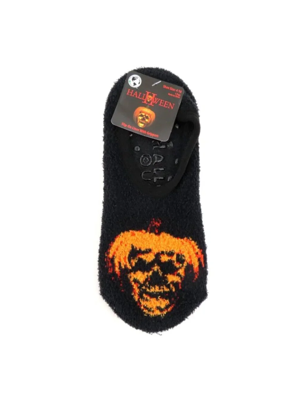 Halloween II Michael Myers Women 4-10 OSFM Fuzzy Slip On Liner Gripper Socks NEW